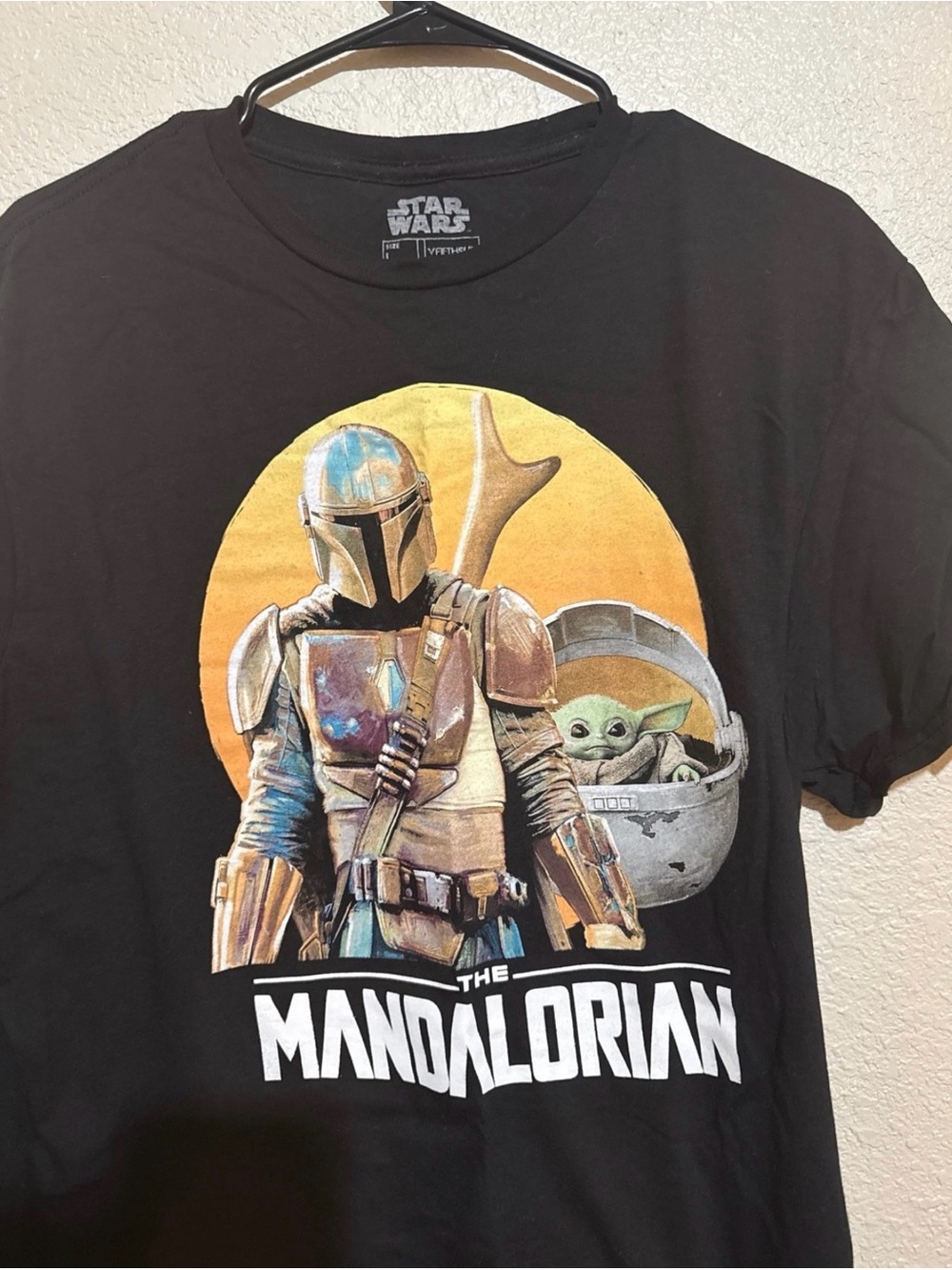 Star Wars The Mandalorian Black Graphic Tee with The Child